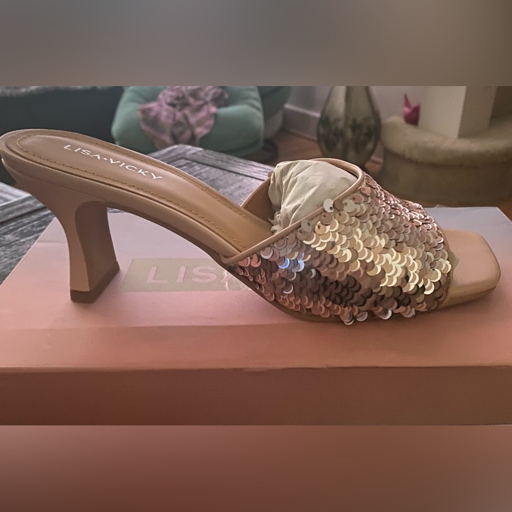 Lisa Vicky Pretty-V Pink Sequin Women's Heels